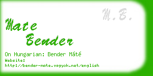 mate bender business card