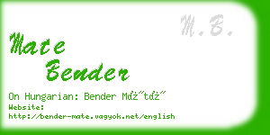 mate bender business card